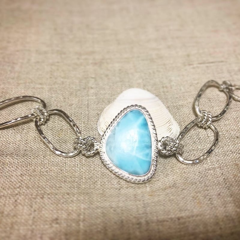 ラリマーストーン リンクブレスレット 925シルバー | Voyage Jewelry Japan