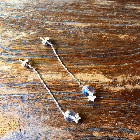 レインボーシトリン ピアス 925シルバー