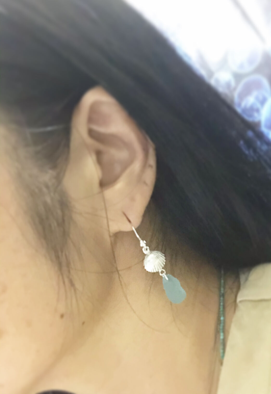 シーシェル＆シーグラス ピアス 925シルバー | Voyage Jewelry Japan