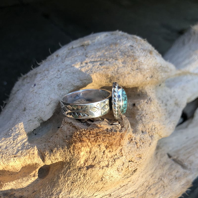 一点もの、ヴィンテージ ターコイズ シルバー925 イーグル リング US12号 一点もの、ヴィンテージ ターコイズ シルバー925 イーグル リング US12