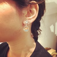 プルメリア&ウェーブ　ピアス　ターコイズ＆ピンクサンゴ 925シルバー