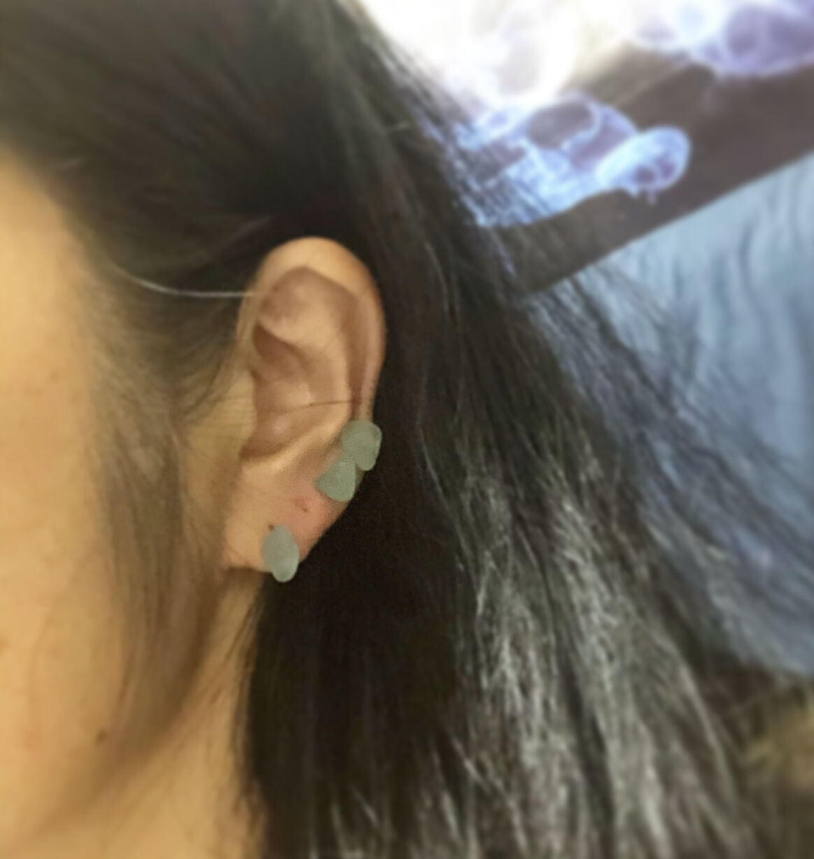 シーグラス レクタングル ピアス ハワイ Bella Anela #317 シーグラス レクタングル ピアス ハワイ Bella Anela #317 ピアス