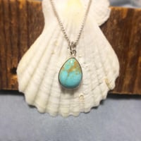 ターコイズ　ドロップ　ペンダント　 925シルバー