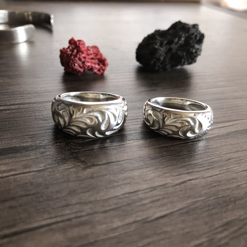 甲丸唐草模様リングN 925シルバー | Voyage Jewelry Japan