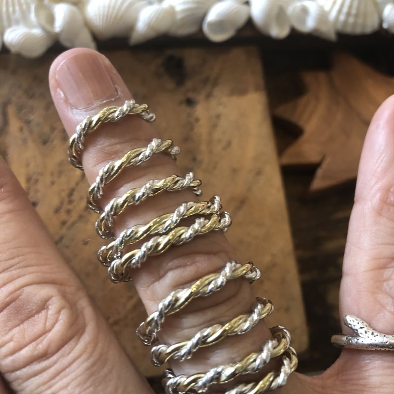 ミックスロープリング 925シルバー X 真鍮 | Voyage Jewelry Japan