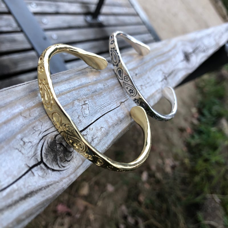 moon&flowerターコイズ シルバーバングル silver moon&flowerターコイズ シルバーバングル silver ペイズリー＆フラワー