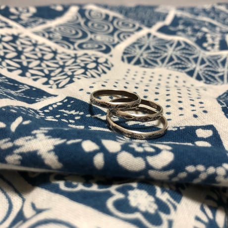 シルバー　ハンドメイド　スタンプ　リング　XS