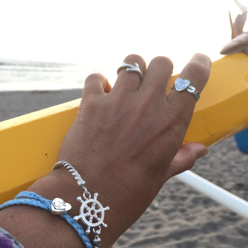 V&A シルバー 925 バングル ブレスレット 41g シルバー＆18金 バングル【受注制作】幅約8mm シルバー 925