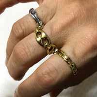 ウェーブリンクチェーン　リング　真鍮