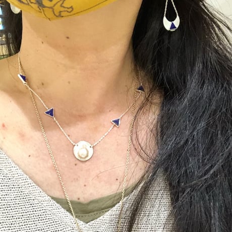ラピスラズリ　ハンギングムーン　ピアス　925シルバー