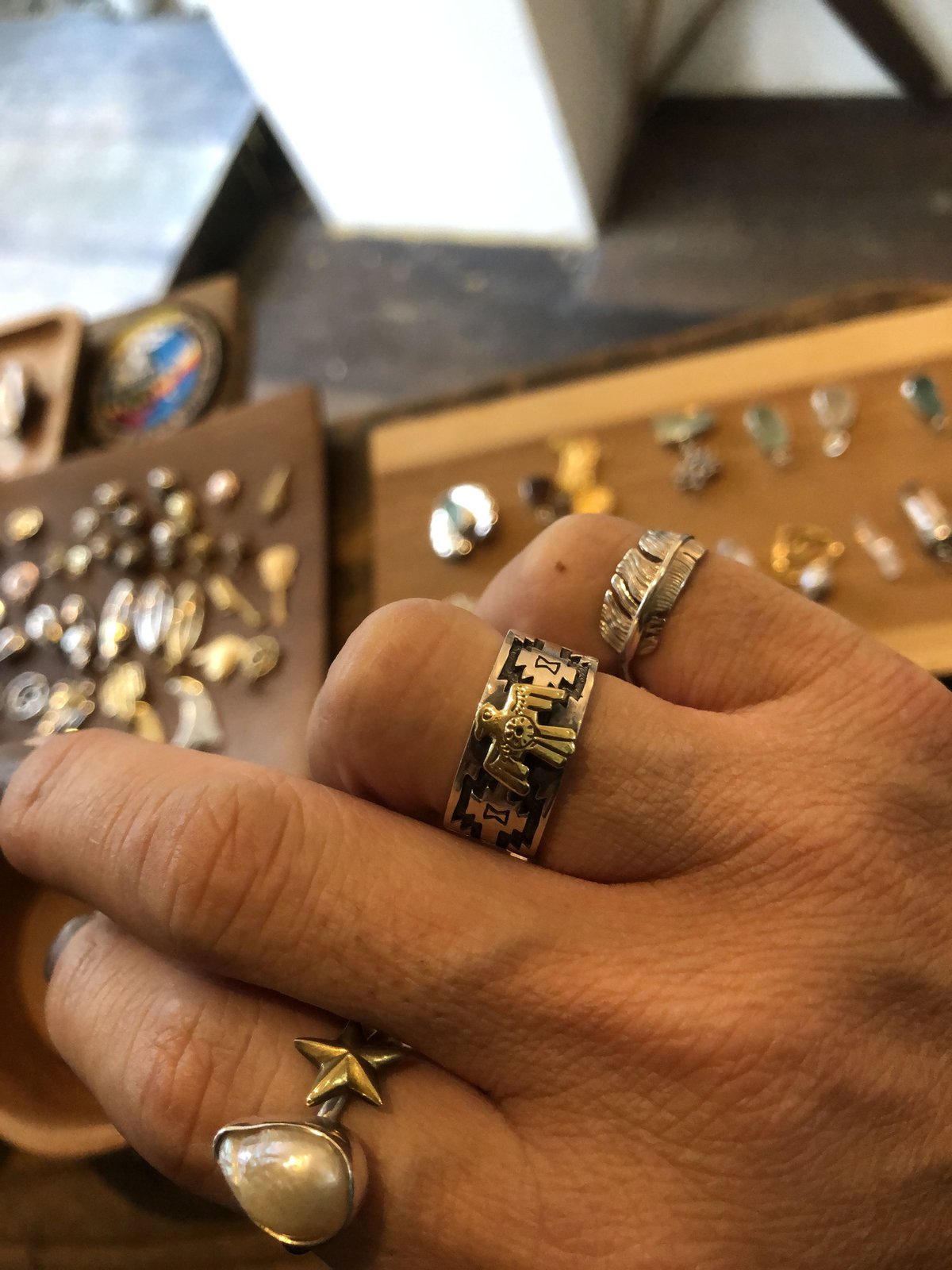 オルテガ柄 リング w/サンダーバード | Voyage Jewelry Japan