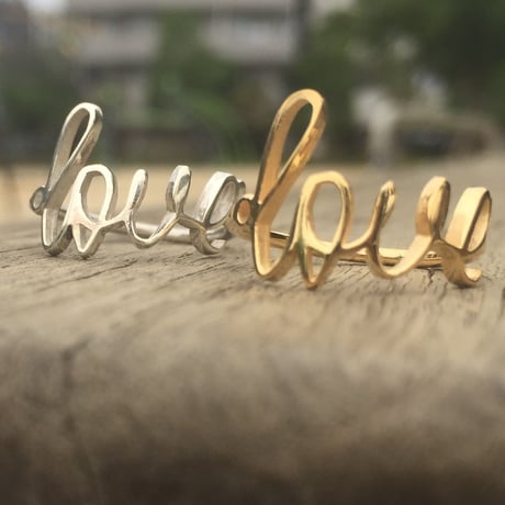 Love (L) リング K18GP