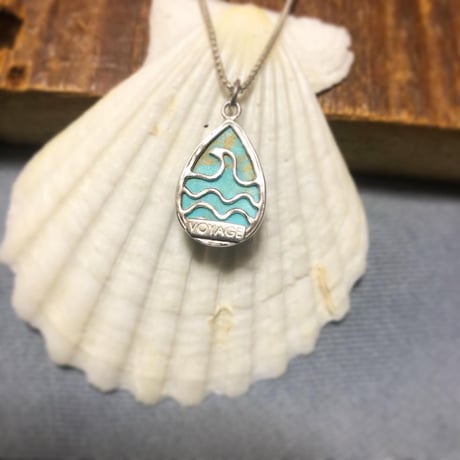 ターコイズ　ドロップ　ペンダント　 925シルバー