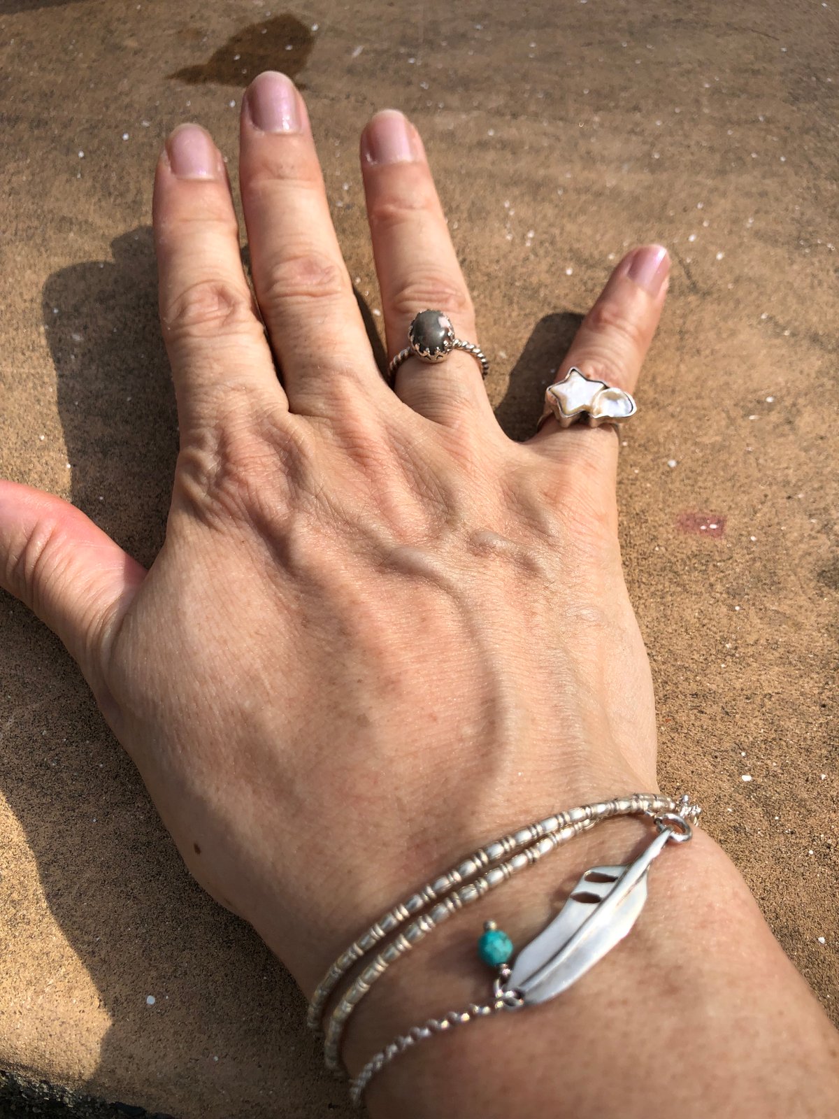 二重巻きシルバービーズ ブレスレット(細) 36cm | Voyage Jewelry Japan