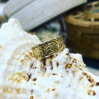 手彫り唐草模様リング8x2mm K18YGP