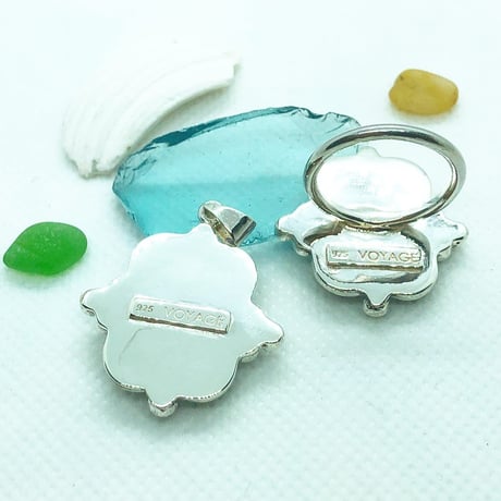 フラワーシェル　ペンダント　 925シルバー