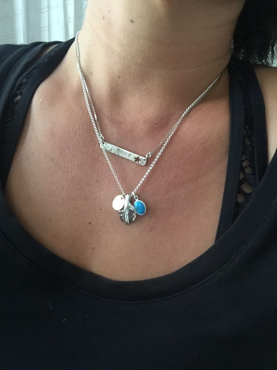 ベイビー フェザー ターコイズ コンパス チャーム ネックレス | Voyage