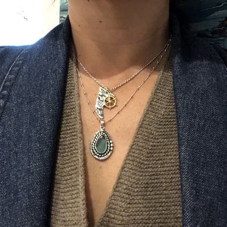 シーグラス　ペンダント(L)　 925シルバー