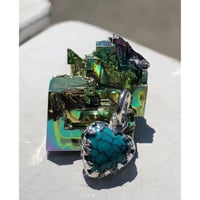 ターコイズ　ハートシェイプ　ペンダント　925シルバー