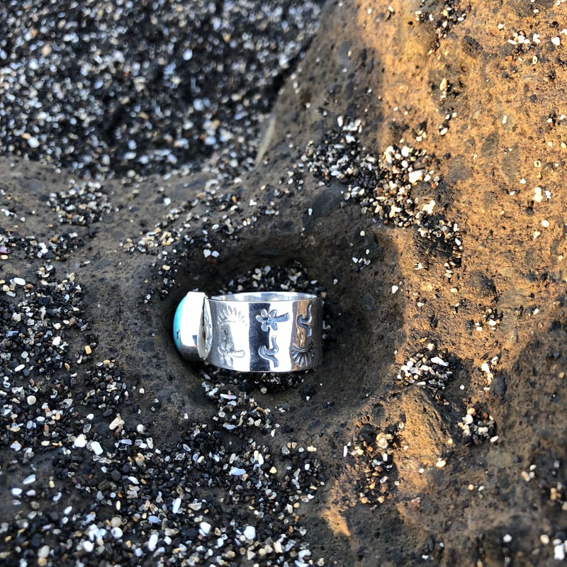 ターコイズ ペアシェイプ 刻印 リング 925シルバー | Voyage Jewelry Japan