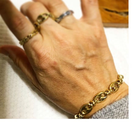 ウェーブリンク　チェーンブレスレット　真鍮
