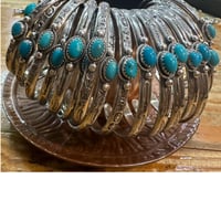 スタンプバングル ✖️ ターコイズ 925シルバー | Voyage Jewelry Japan