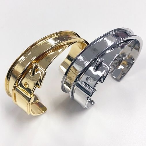 ア*ィ様 ベルト風バングル　エルメ◯ ゆうパケット】バングル ワイドバングル メタル アシンメトリー