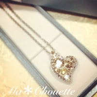 製作キットMa＊Chouette　Bijou ハート♡volume ring とお揃いのネックレストップキット