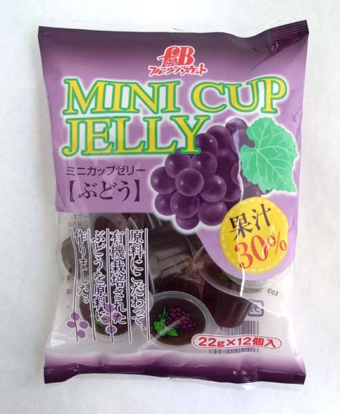 フルーツバスケット ミニカップゼリーぶどう(有機ぶどう果汁使用)22g