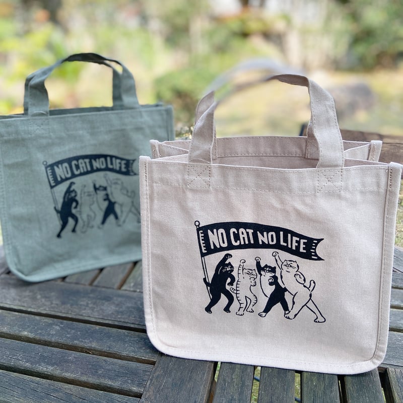 NO CAT NO LIFE 仕切りが動くキャンバストートバッグ | ひそかな雑貨屋