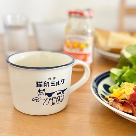 星羊社　猫印ミルクマグカップ（ホワイト）