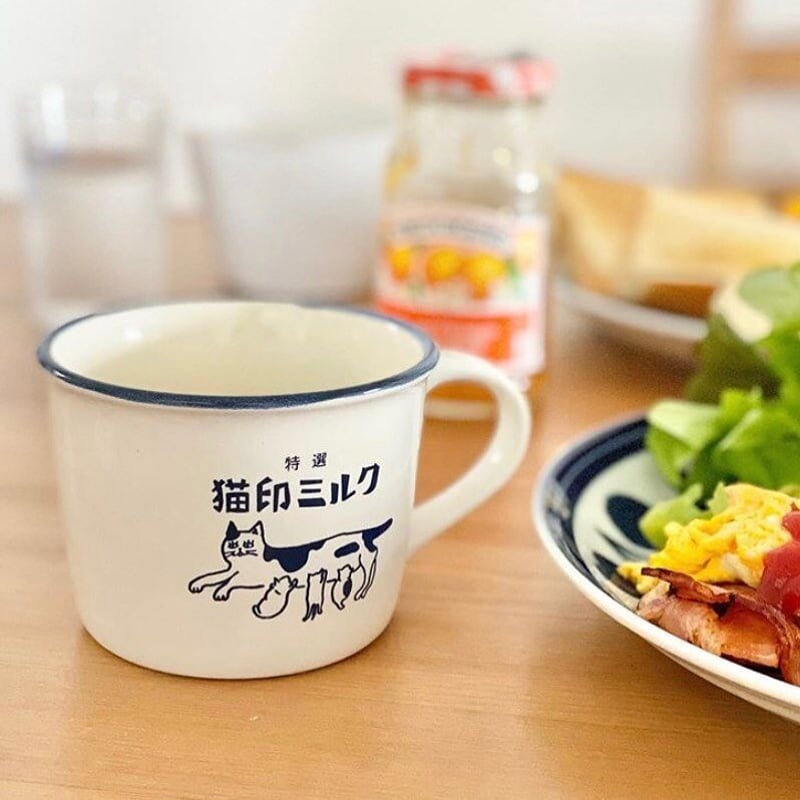 星羊社 猫印ミルクマグカップ（ホワイト） | ひそかな雑貨屋 うみねこ社