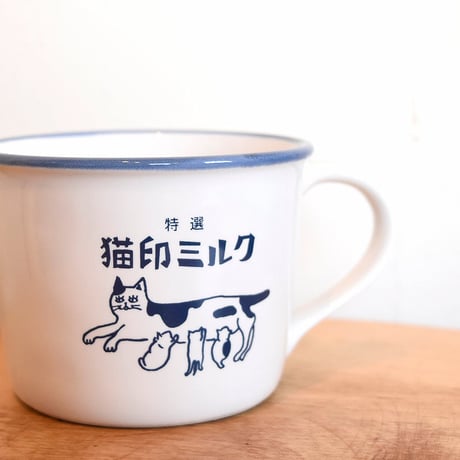 星羊社　猫印ミルクマグカップ（ホワイト）