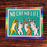 NO CAT NO LIFE 長方形ステッカー ラムネ