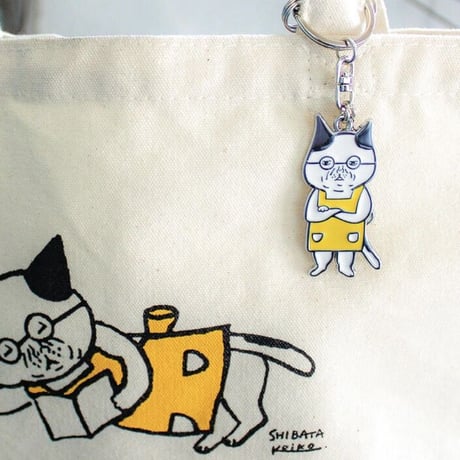 柴田ケイコ　めがねこ　エンボスキーホルダー