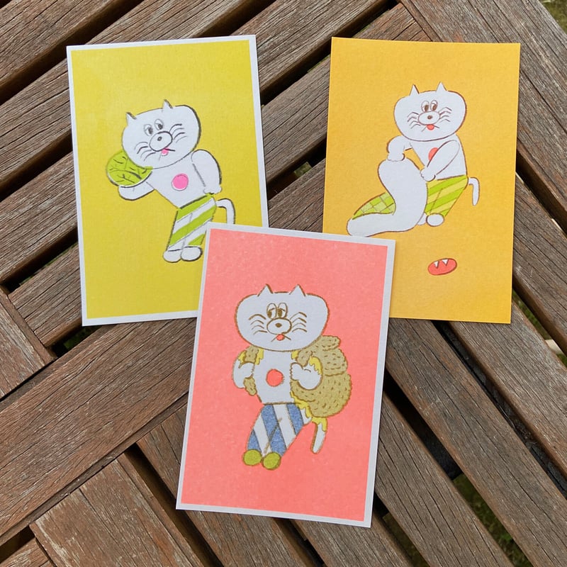 ニシワキタダシ ポストカード ネコA | ひそかな雑貨屋 うみねこ社