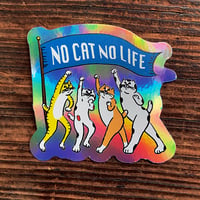 NO CAT NO LIFE ステッカー フラッグ　ダイカット