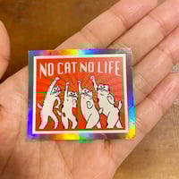 NO CAT NO LIFE 長方形ステッカー