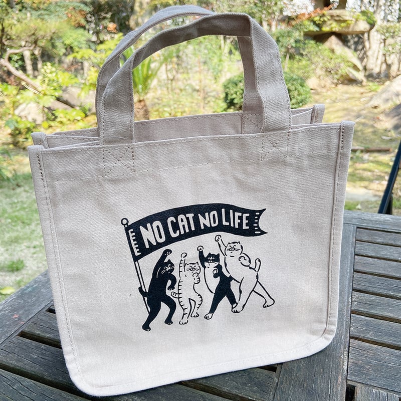 NO CAT NO LIFE 仕切りが動くキャンバストートバッグ | ひそかな雑貨屋
