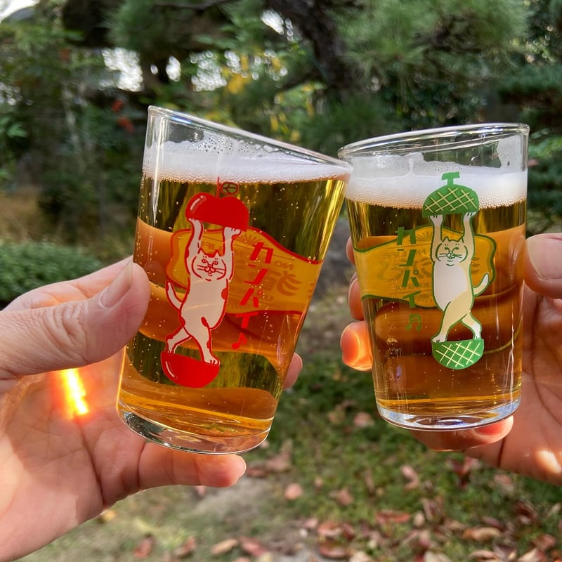 フルーツ猫 ニャンコのカンパイ♫ペアミニグラス | ひそかな雑貨屋