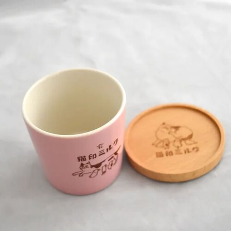 星羊社 猫印ミルク 湯のみ猪口（桃色） | ひそかな雑貨屋 うみねこ社