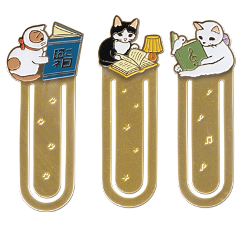 ポタリングキャット 読書猫ブックマーカー 5種類 | ひそかな雑貨屋