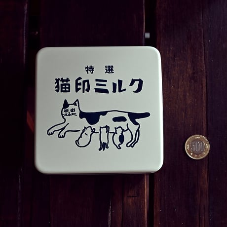 猫印ミルク　スクエア缶