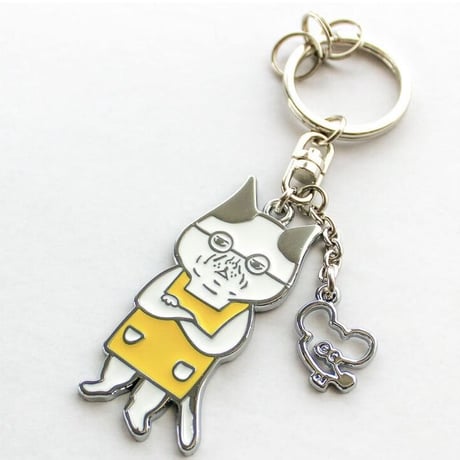柴田ケイコ　めがねこ　エンボスキーホルダー