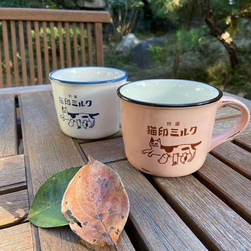 星羊社 猫印ミルクマグカップ（ピンク） | ひそかな雑貨屋 うみねこ社