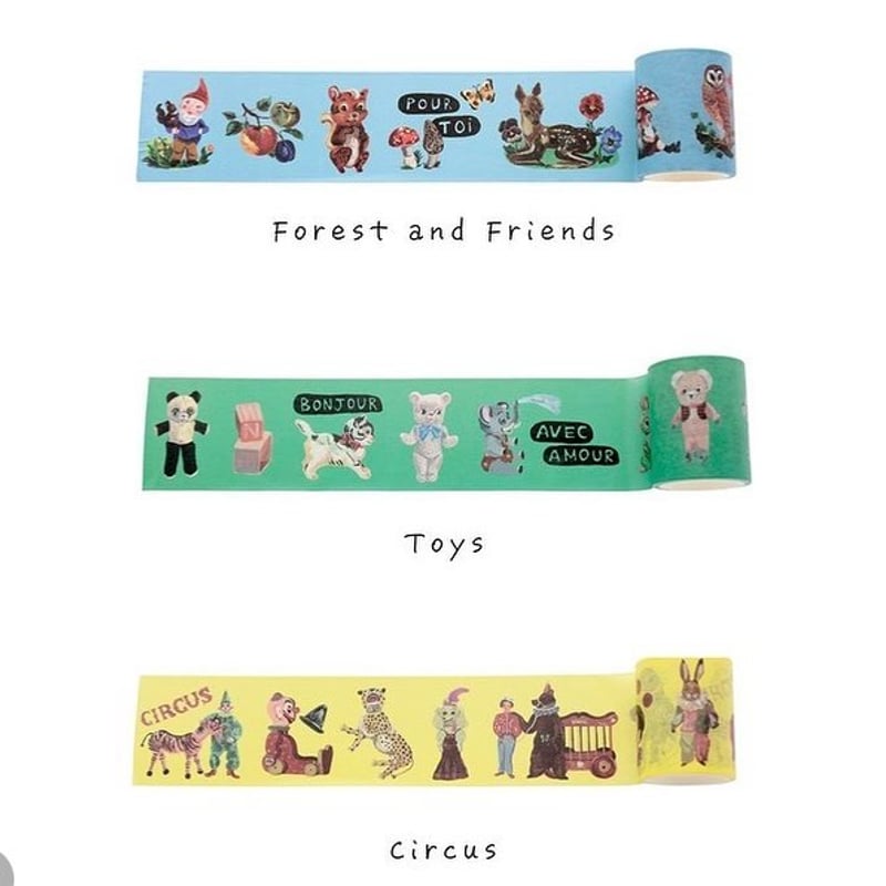 Nathalie Lete ナタリー・レテ マスキングテープ 50mm 3種 | ひそかな雑