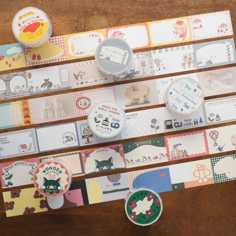 手紙社 トビマツショウイチロウ／ロール付箋「ロール商店街」 | ひそか
