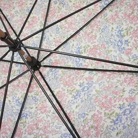 S9641 TOPKAPI×LIBERTY 高級傘 USED極美品 テキスタイル 小花 寒竹 トプカピ×リバティ 55cm 中古 ブランド