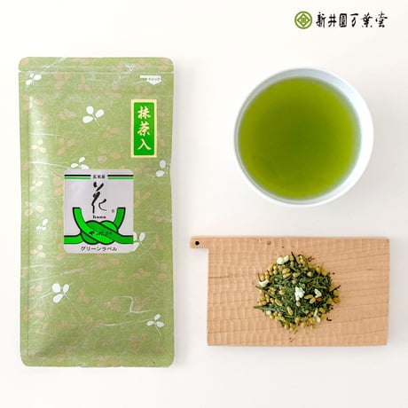 抹茶入玄米茶「花グリーンラベル」85g  （送料220円）