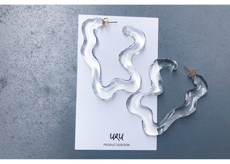 Square Shape Hoop Earrings(Clear)